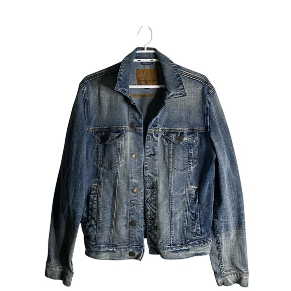 American Eagle Men's Medium Indigo Button Denim Jacket - Picture 1 of 7